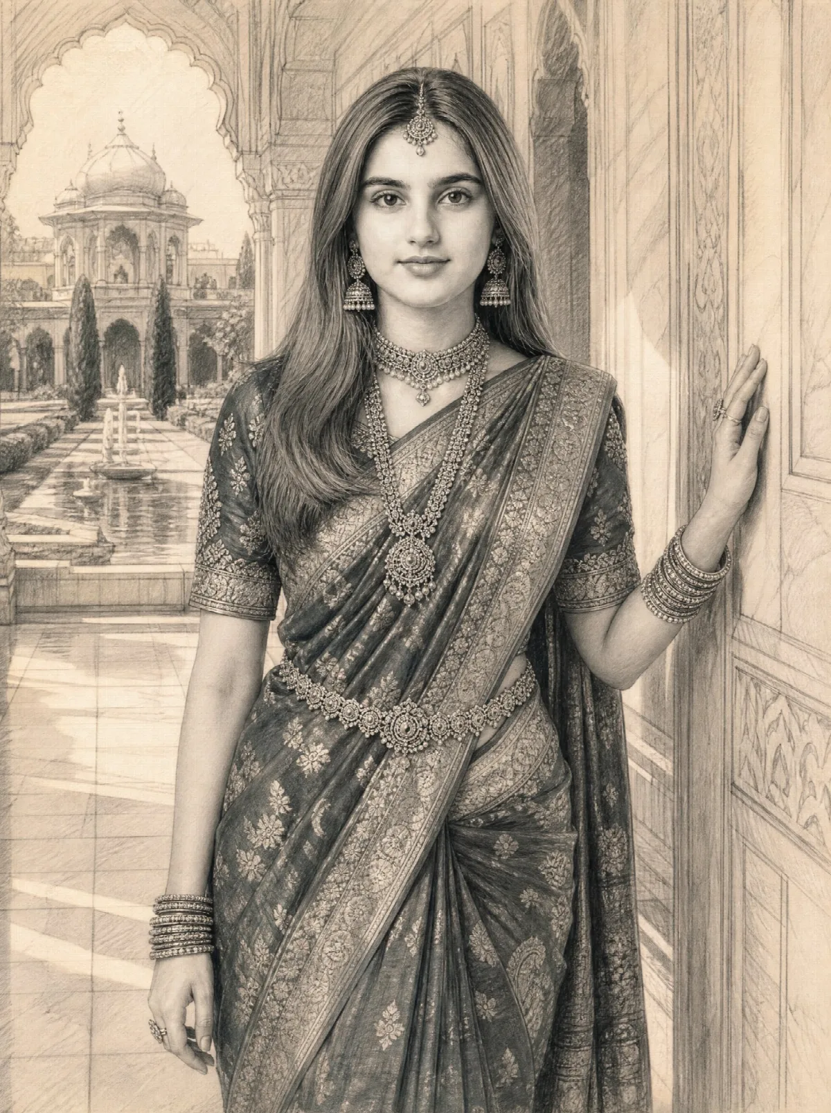Graphite Palace Sketch Portrait
