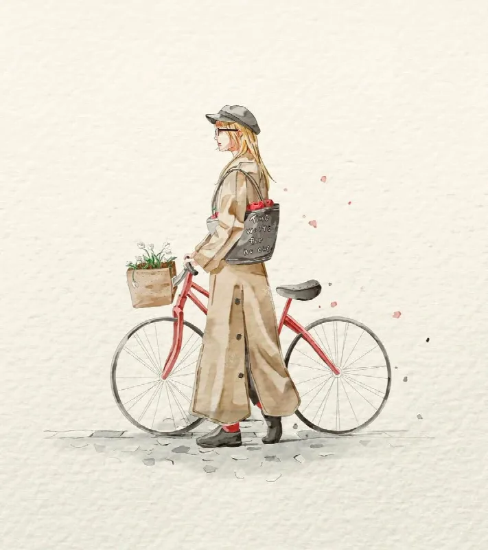 Trench Coat and Red Bicycle