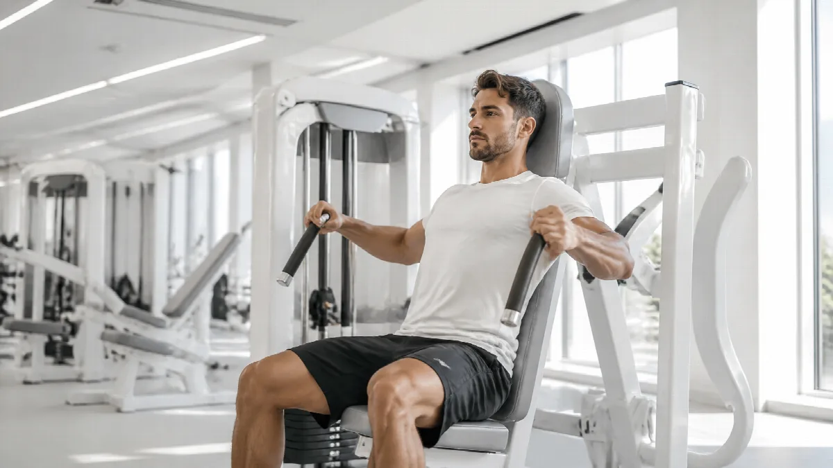 Workout in a White Gym