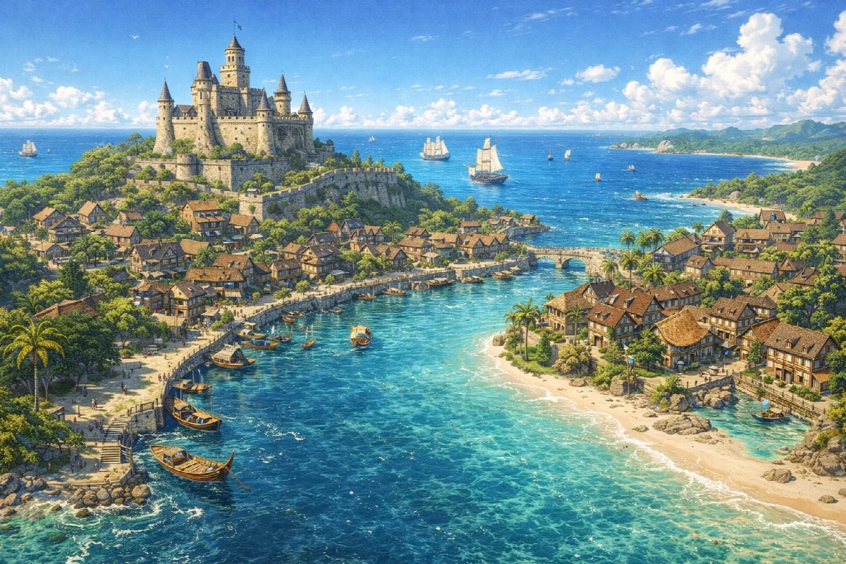 Fantasy Coastal Castle Town