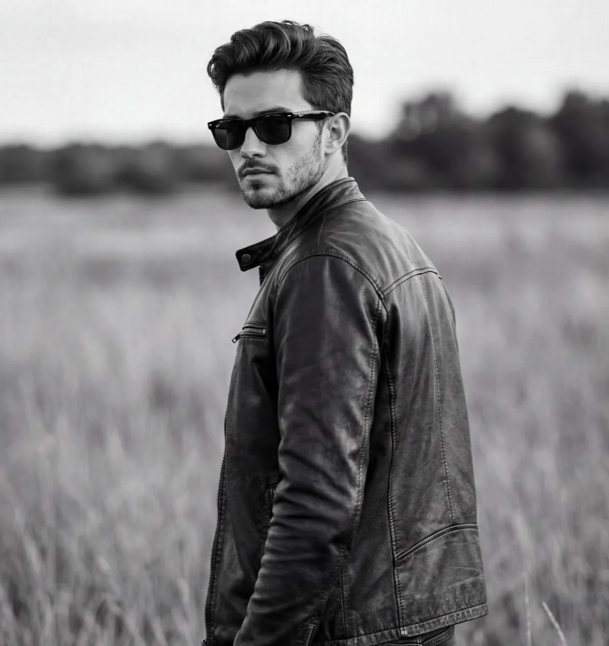Leather Jacket in a Field