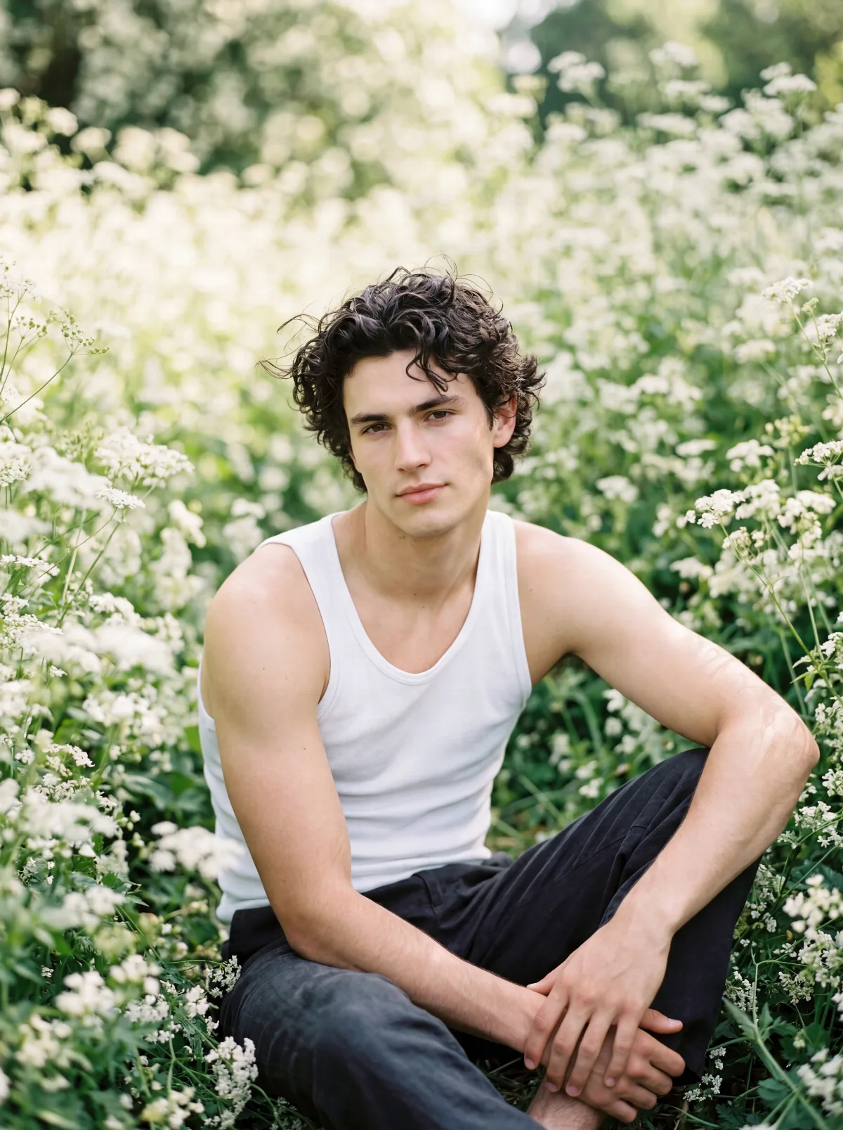 Portrait Among White Blossoms