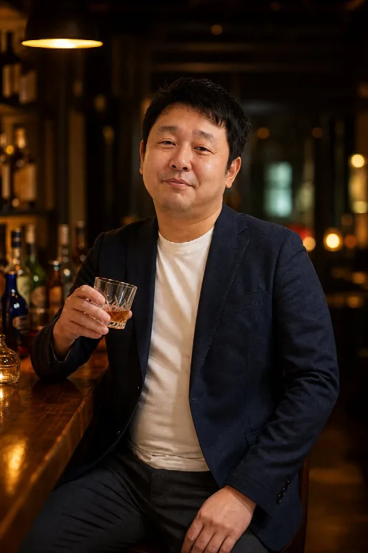 Middle-Aged Man at Whiskey Bar