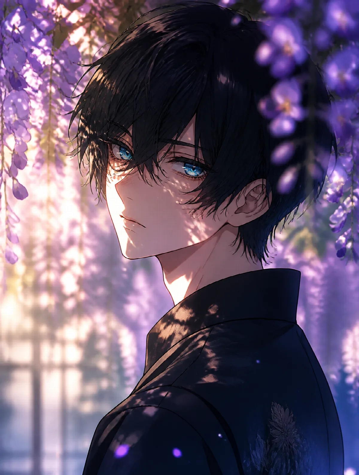 Rin in the Wisteria Garden