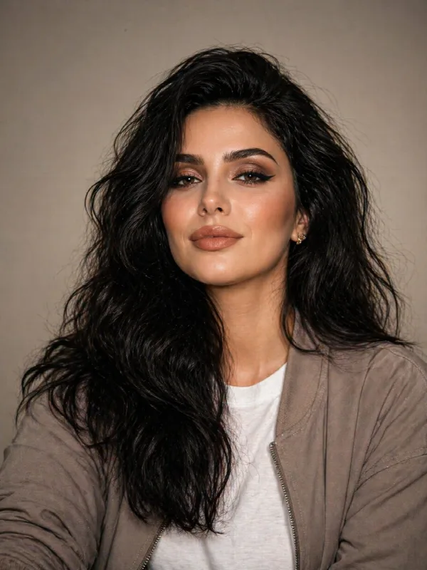 Warm Beige Studio Portrait