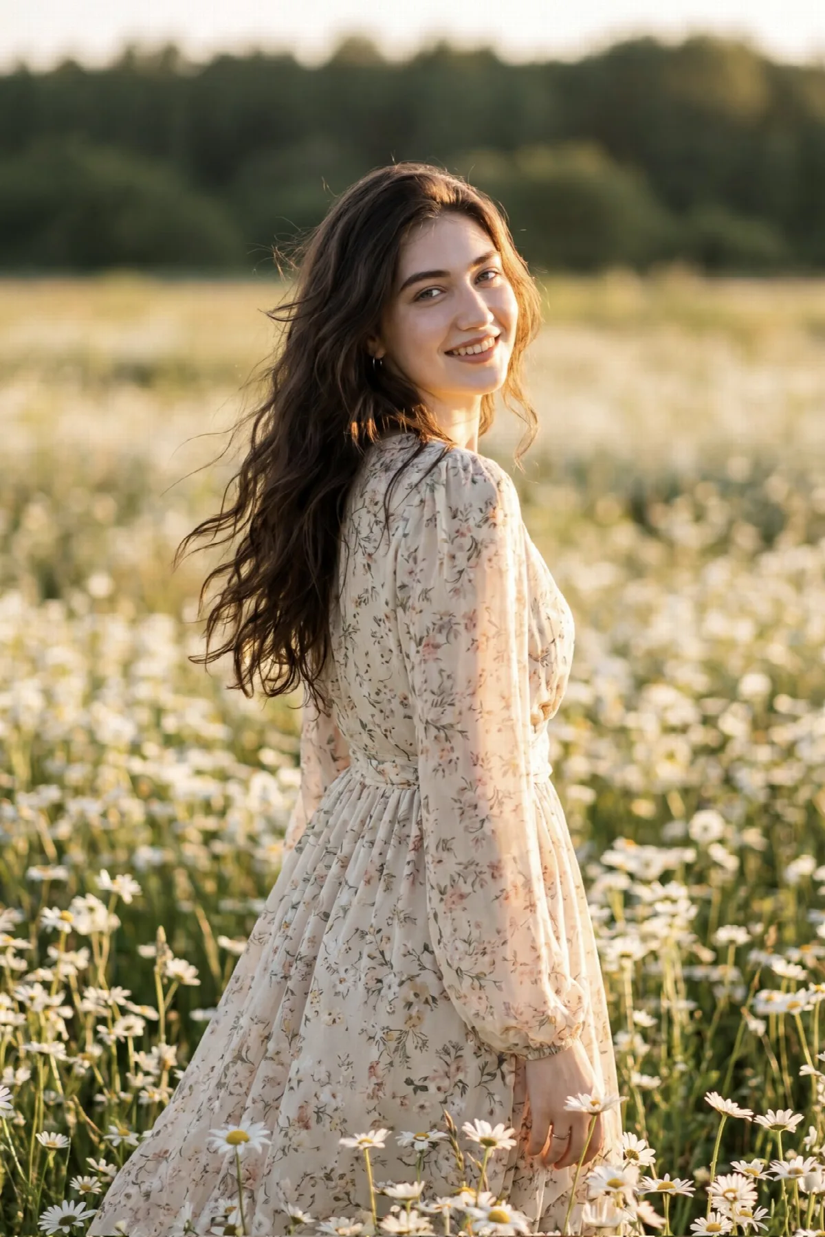 Golden Hour Daisy Field
