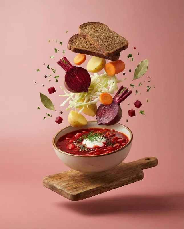 Levitating Borscht Ingredients