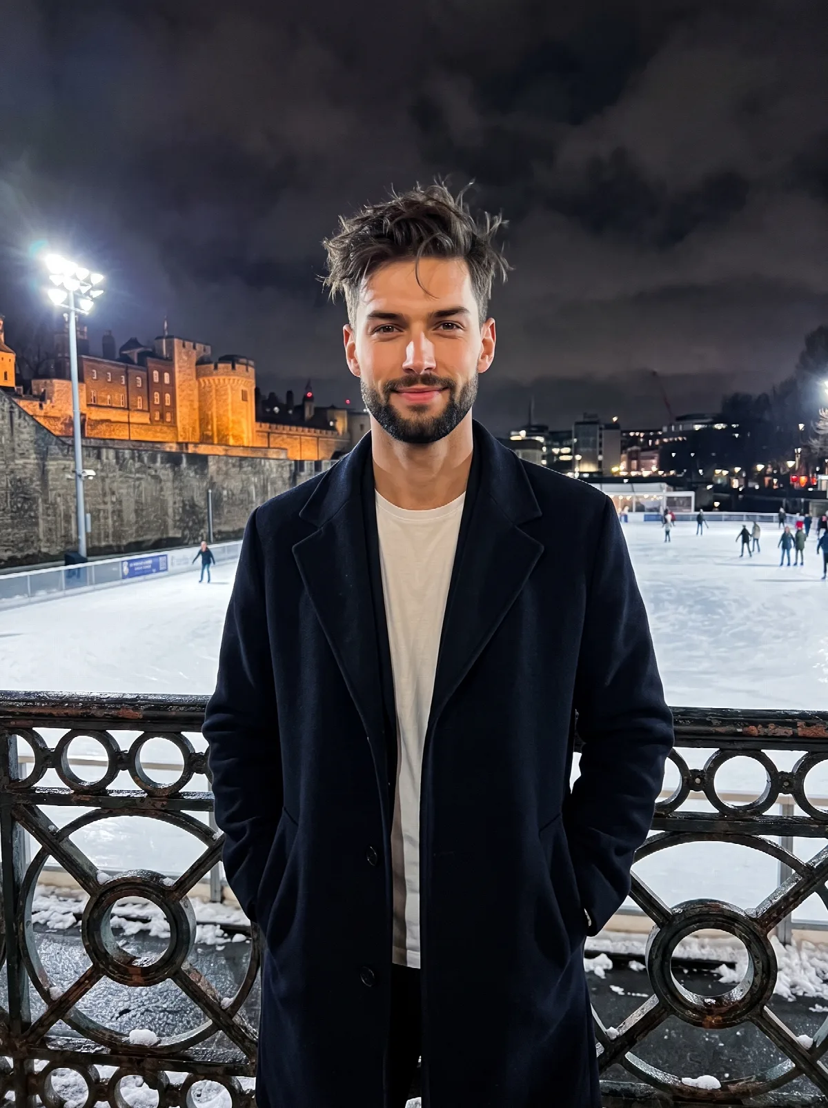 Winter Night by the Ice Rink
