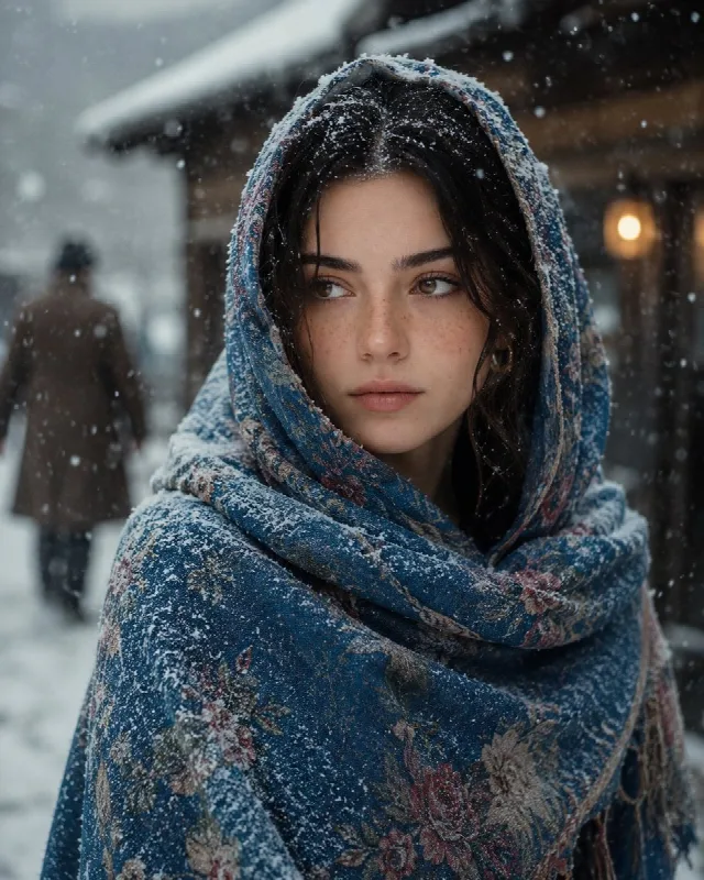 Snow on a Blue Shawl
