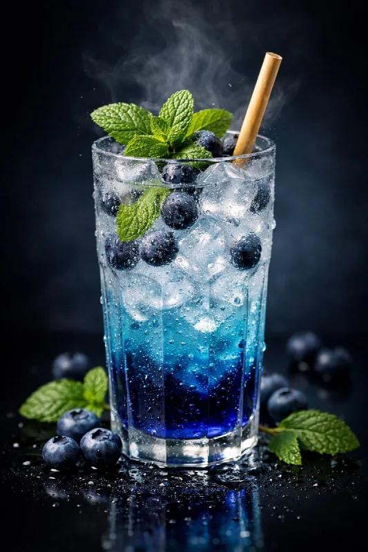Blueberry Mint Iced Drink