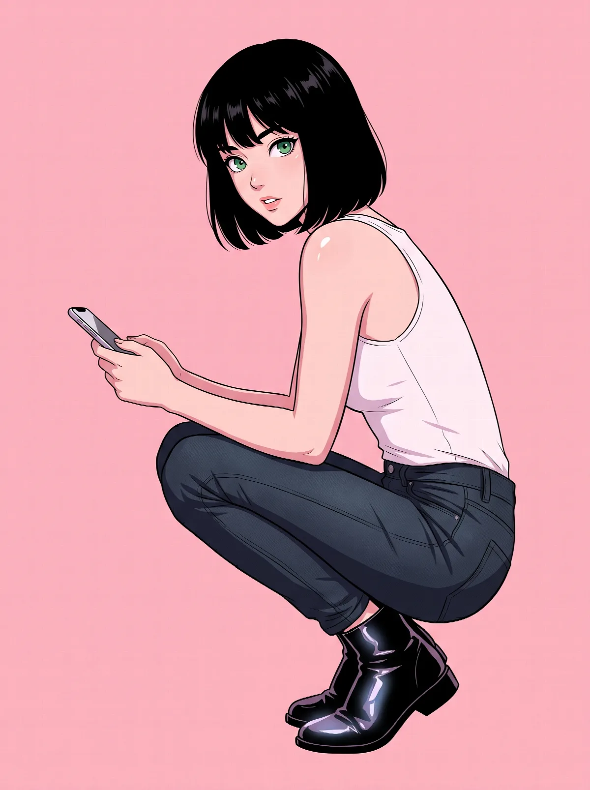 Green Eyes on Pink