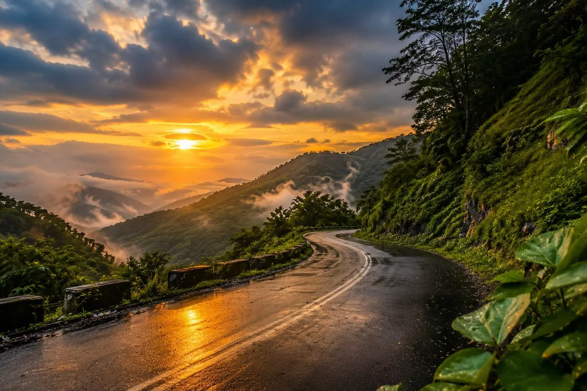 Mountain Road After Rain