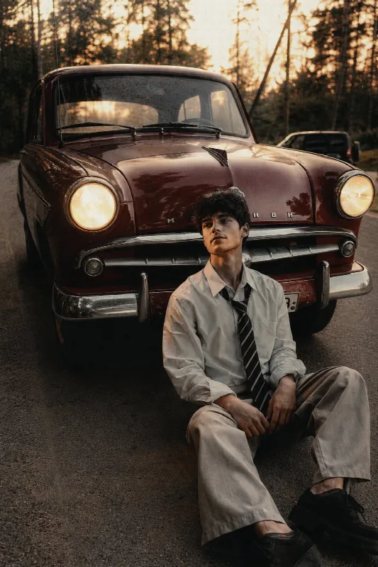 Vintage Car at Dusk