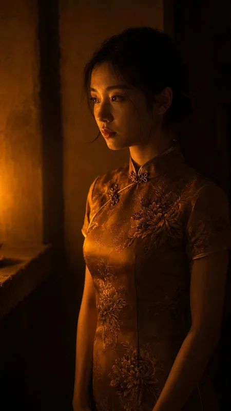Candlelit Qipao Portrait