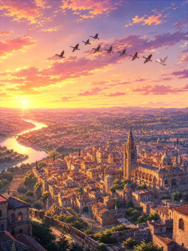 Sunset over an Old Spanish City