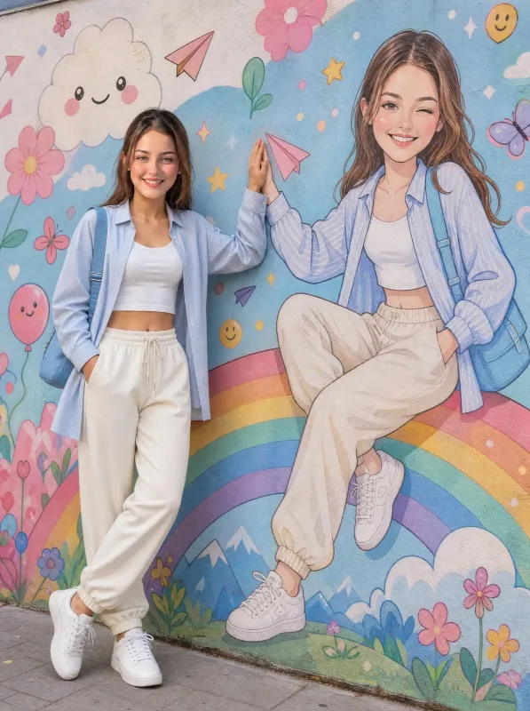 Me Next to My Cartoon Mural