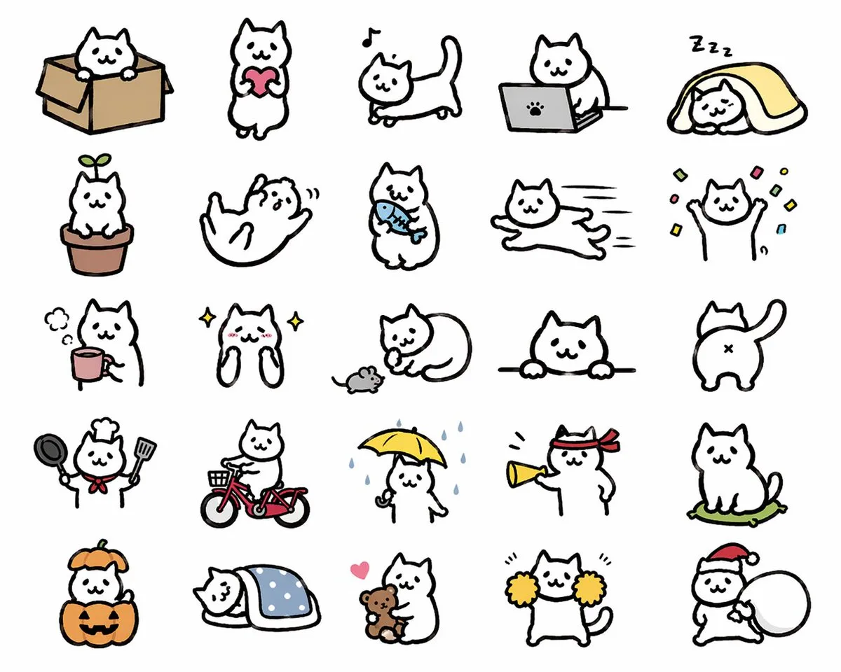 Doodle Cat Sticker Sheet