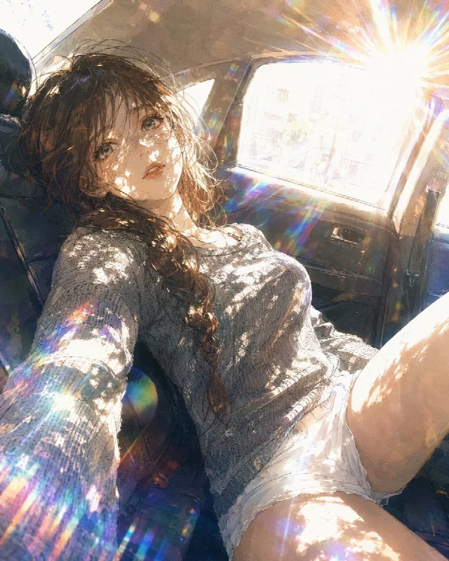 Prismatic Sunlight in the Back Seat