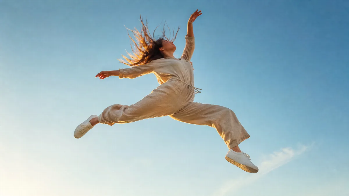 Weightless Against Blue Sky