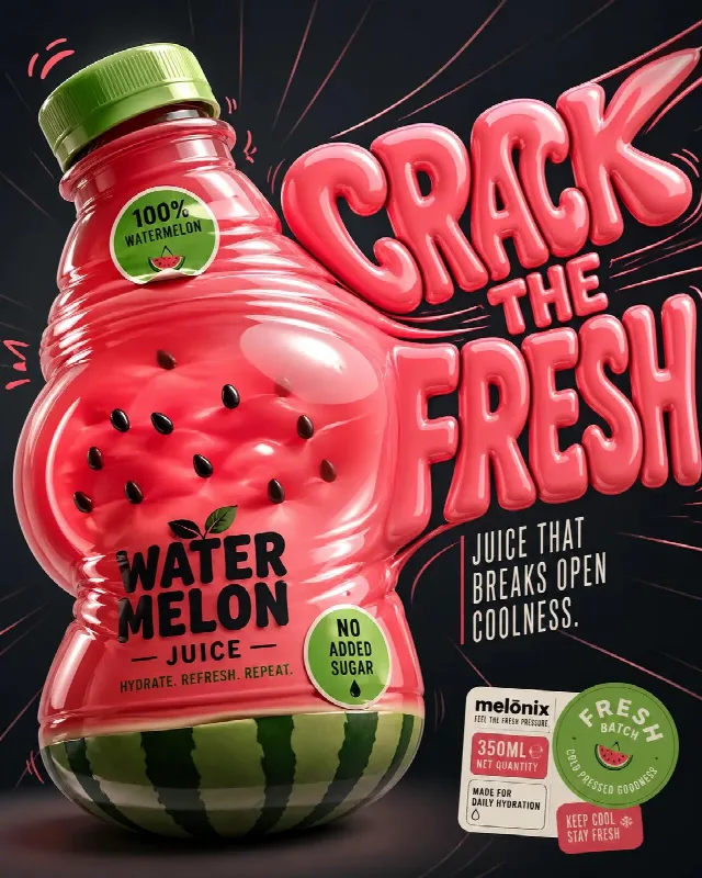Watermelon Juice Pop Poster