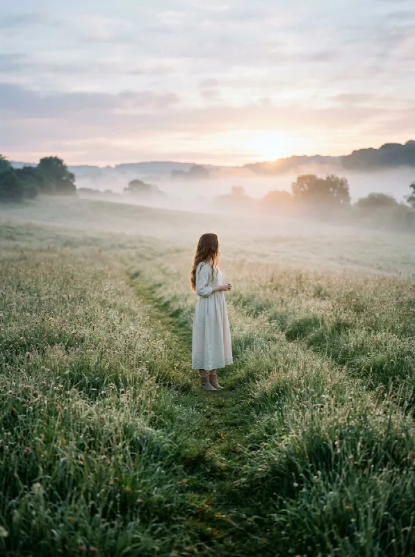 Misty Meadow at Sunrise