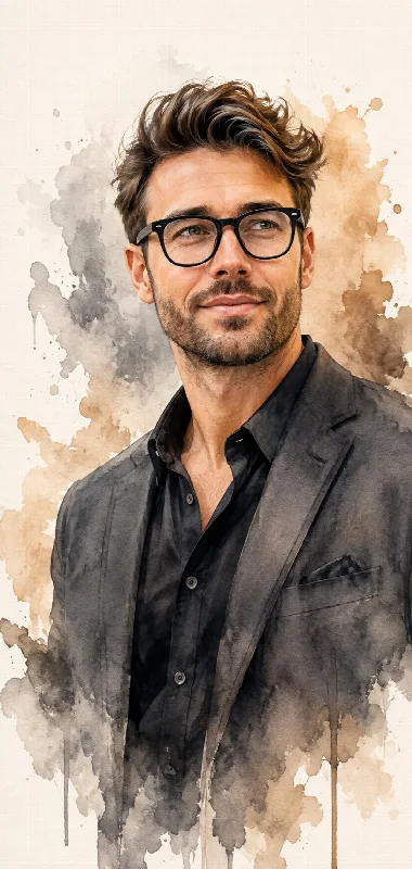 Refined Watercolor Gentleman