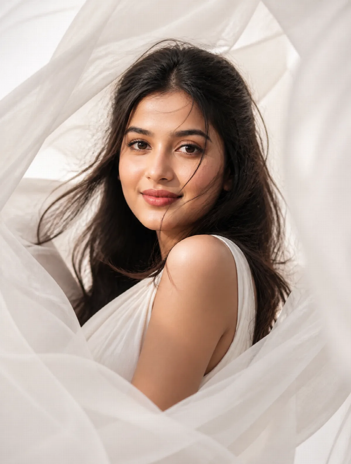 Framed by White Silk