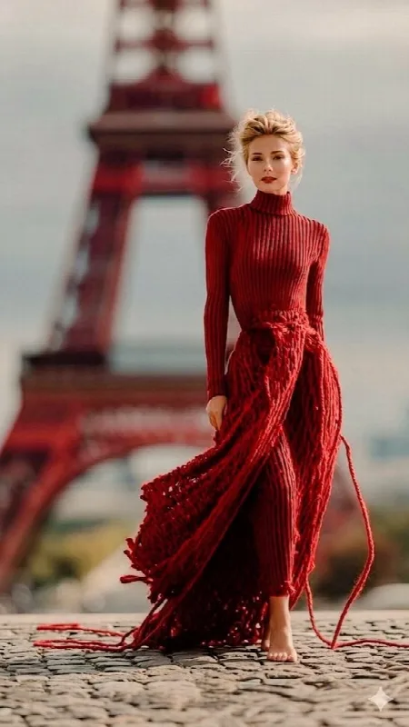 Paris Wrapped in Red Yarn