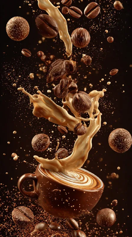 Coffee Splash in Midair