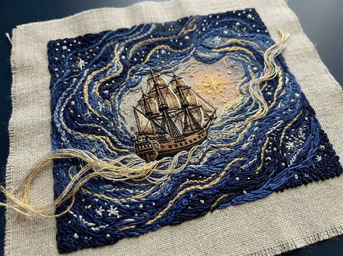 Embroidered Ship in Nebulae