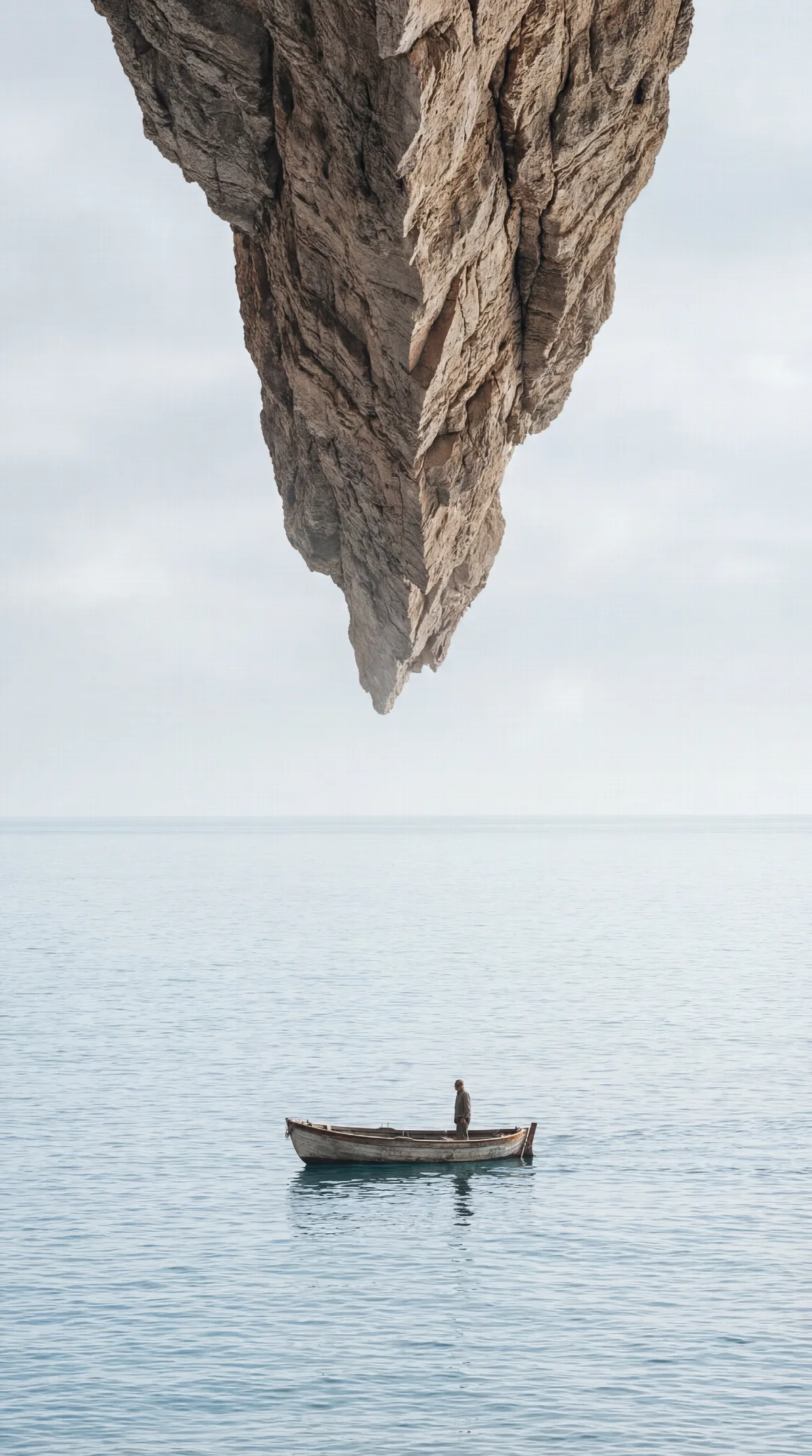 A Boat Beneath the Cliff