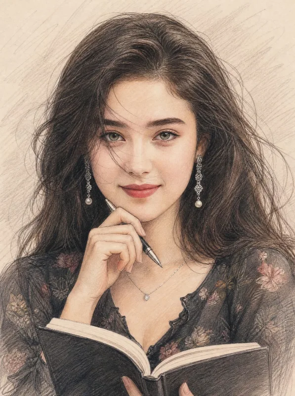 Colored Pencil Reading Portrait