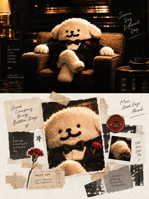 Plush Dog Life Collage