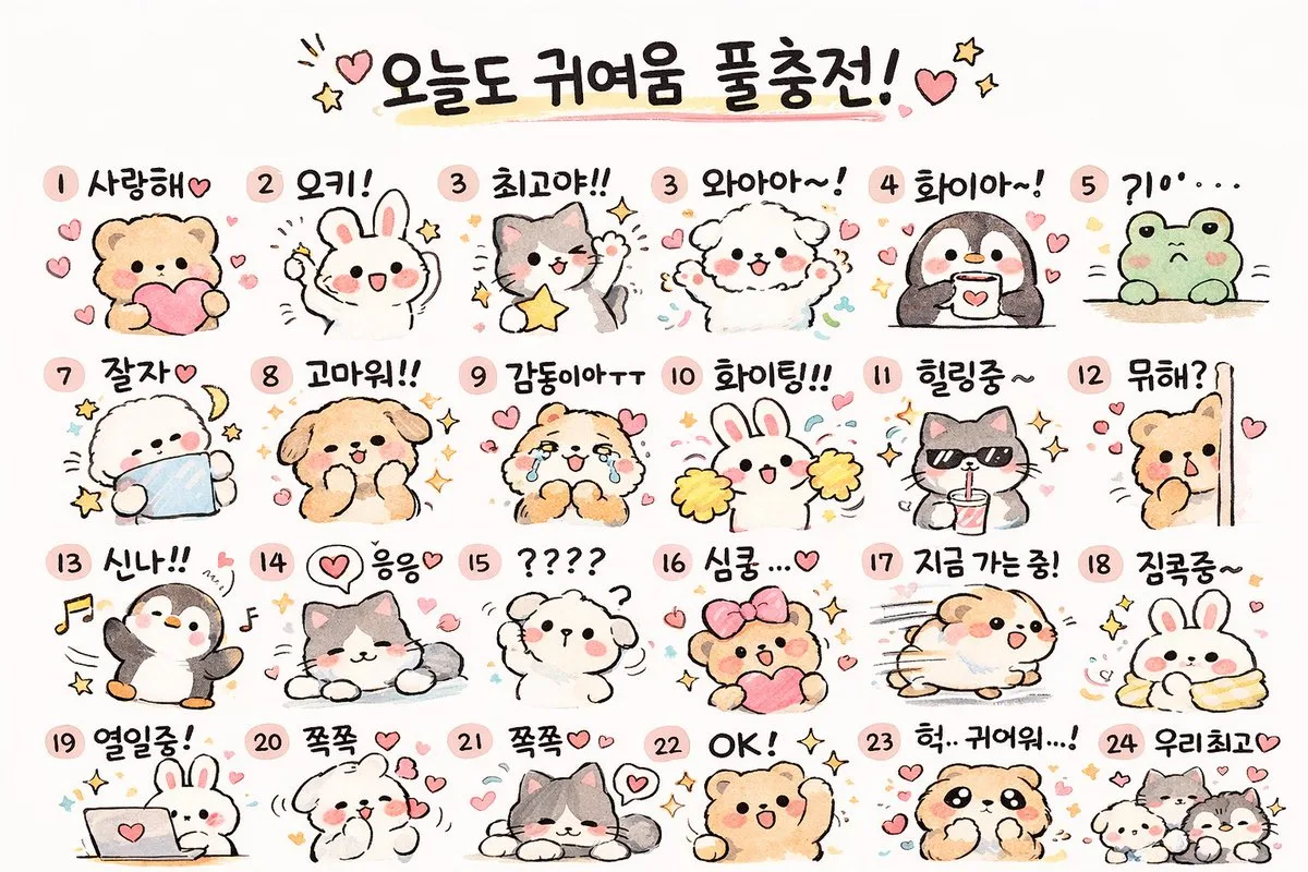 Watercolor Animal Sticker Sheet
