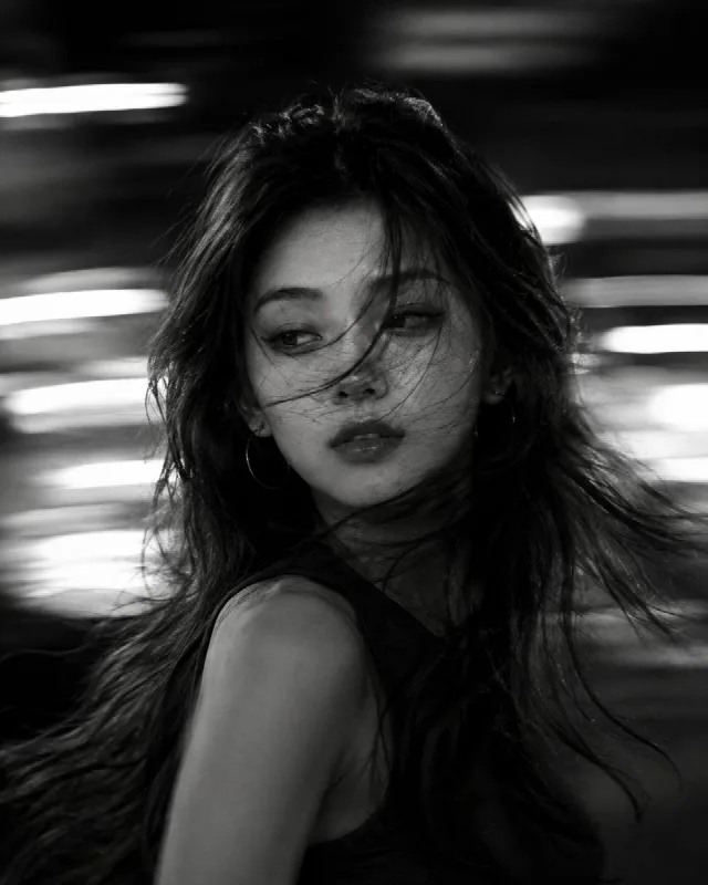 Monochrome Hair in Motion