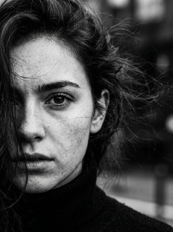 Half Face in Monochrome
