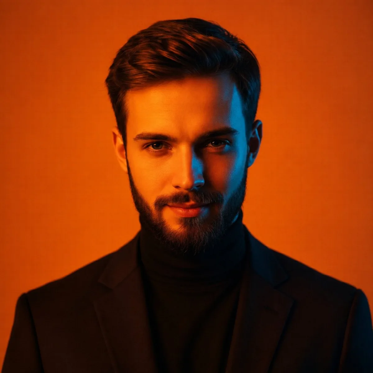 Orange Backdrop Studio Headshot