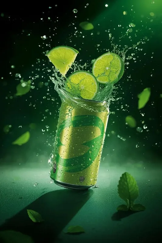 Lime Soda Can Splash