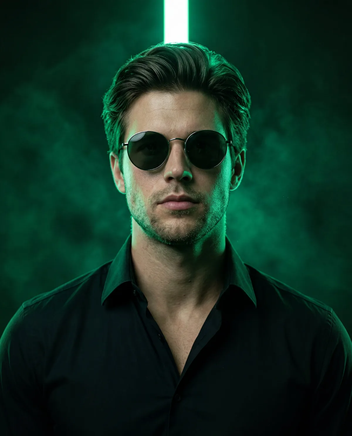 Emerald Haze Sunglasses Portrait