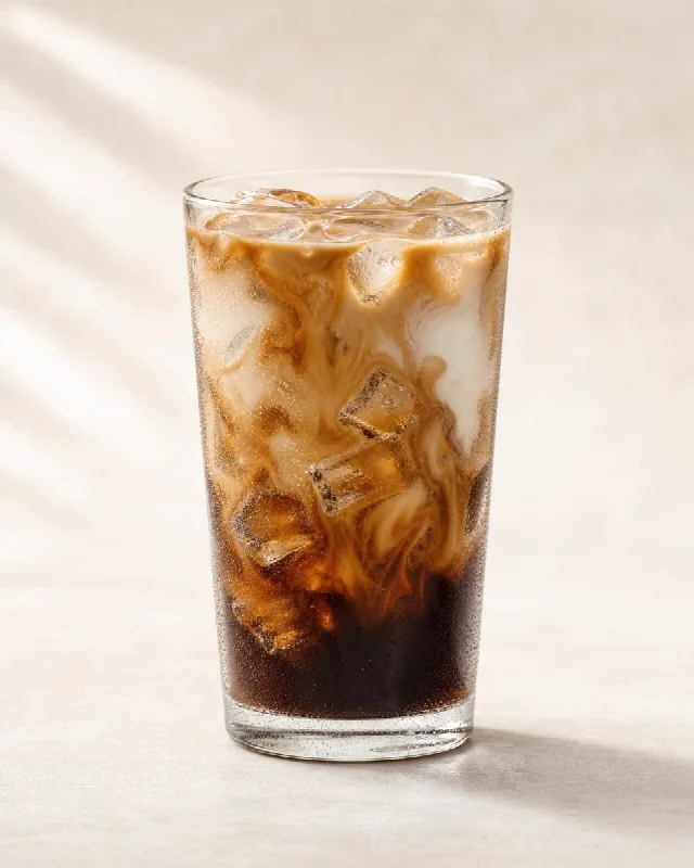 Iced Coffee with Milk Swirls
