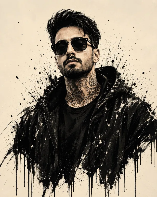 Ink Splash Graffiti Portrait