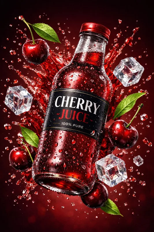 Cherry Juice Bottle Splash