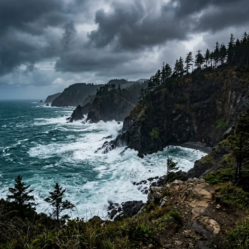 Stormy Coastal Cliffs