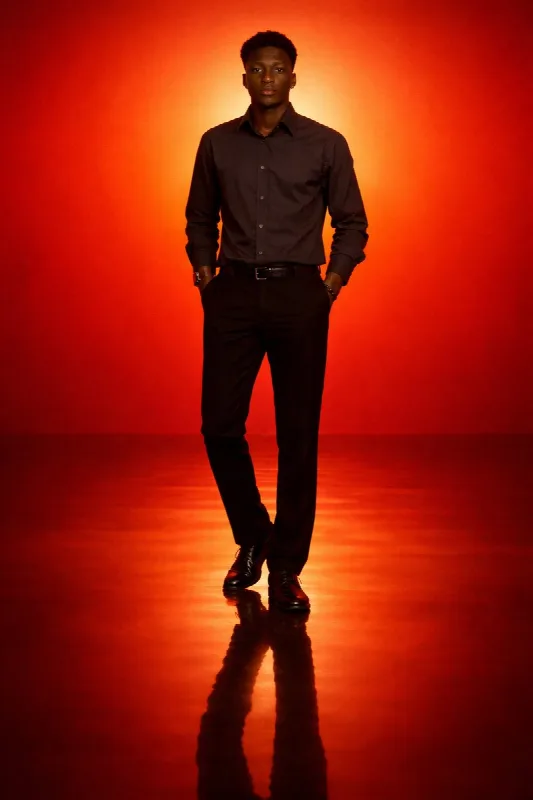 Silhouette in a Red Glow