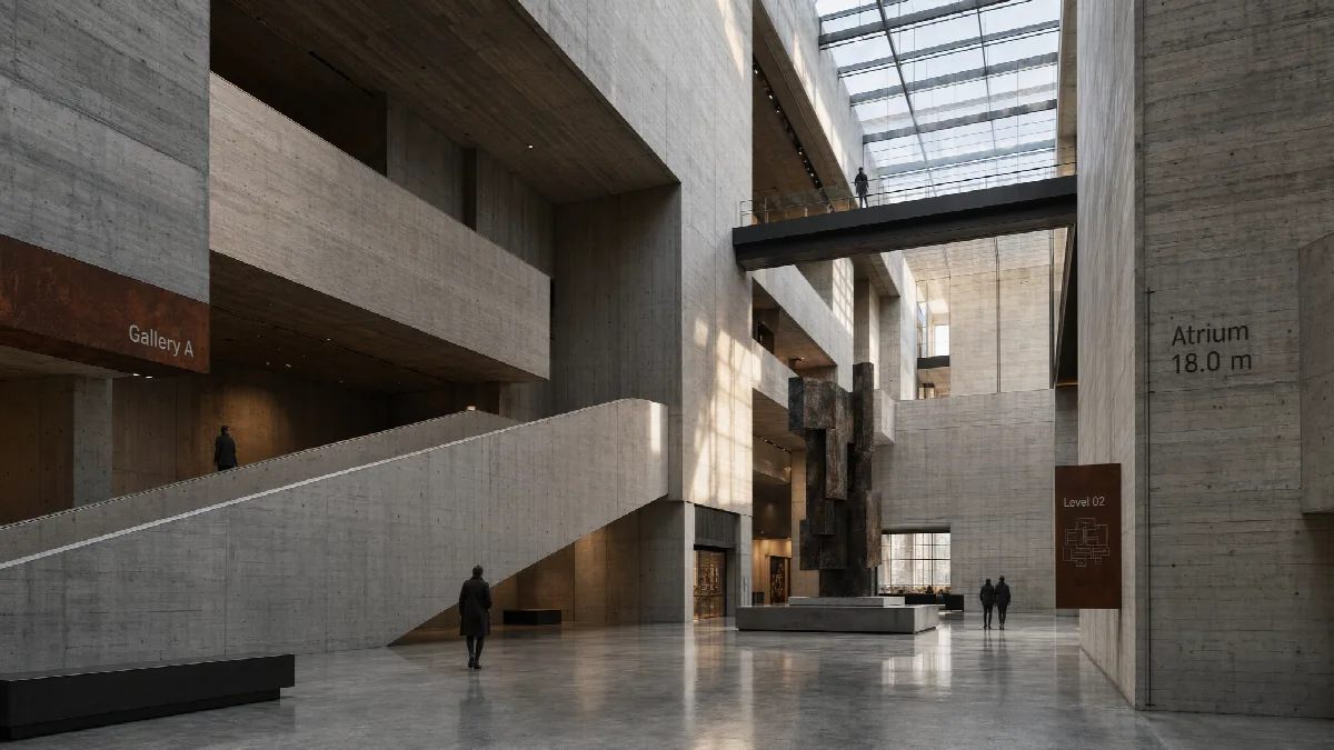 Brutalist Museum Atrium