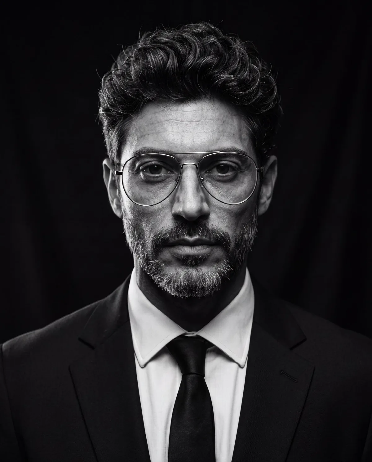Suit and Tie Monochrome Headshot