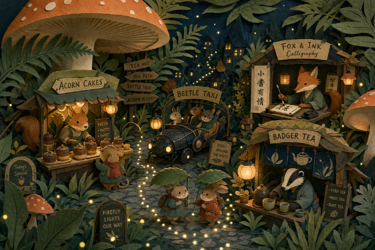 Paper-Cut Forest Market