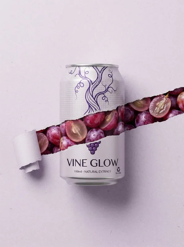 Torn Paper Grape Can