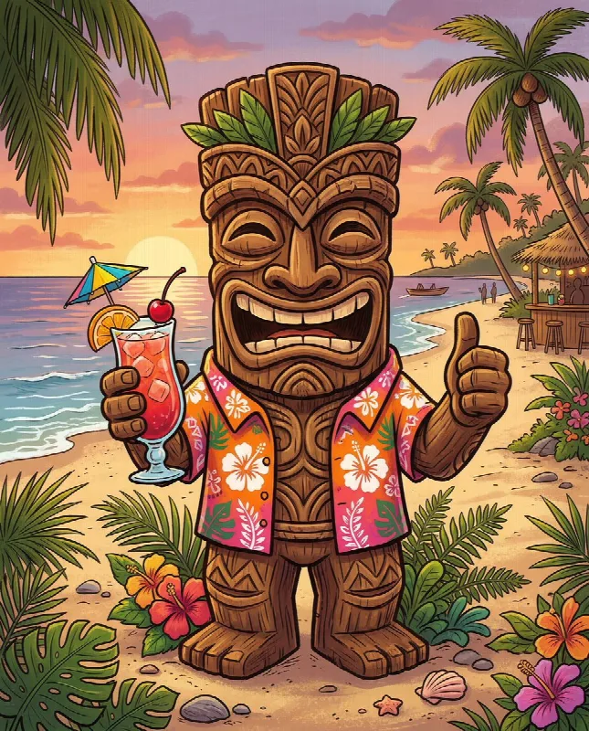 Cartoon Tiki Statue