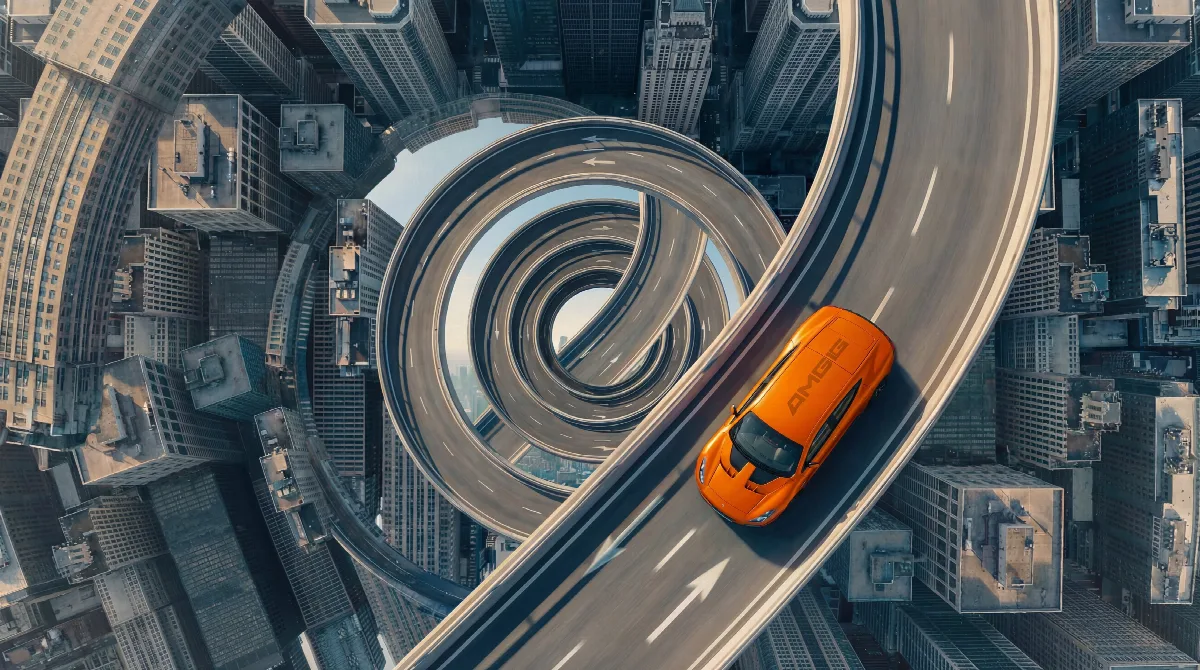 Spiral Highway Over City